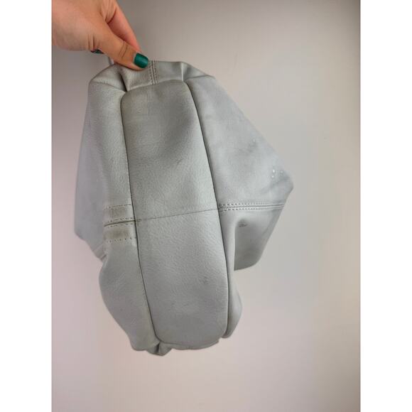 B. Makowsky Bone Handbag Leather Studded Pockets Handle Shoulder Hobo Bag USED - Picture 5 of 12